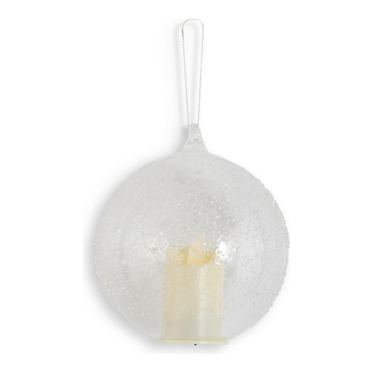 4.5" LED Textured Clear Ornament