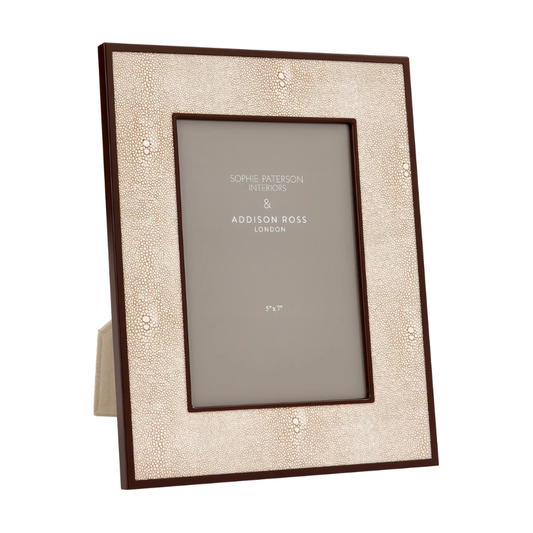 Ecru Faux Shagreen & Bronze Photo Frame 5x7