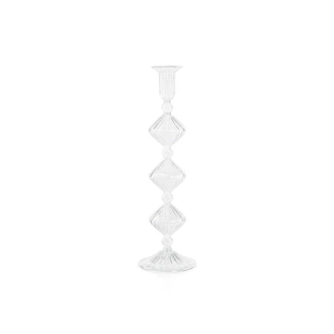 Candeliere Glass Taper Holder Clear 13"