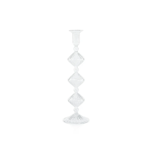 Candeliere Glass Taper Holder Clear 13"