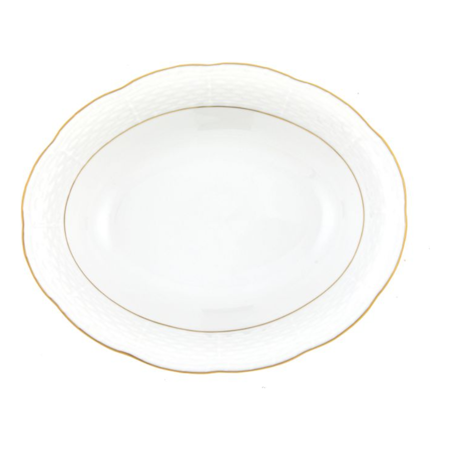 Golden Edge Oval Vegetable Dish