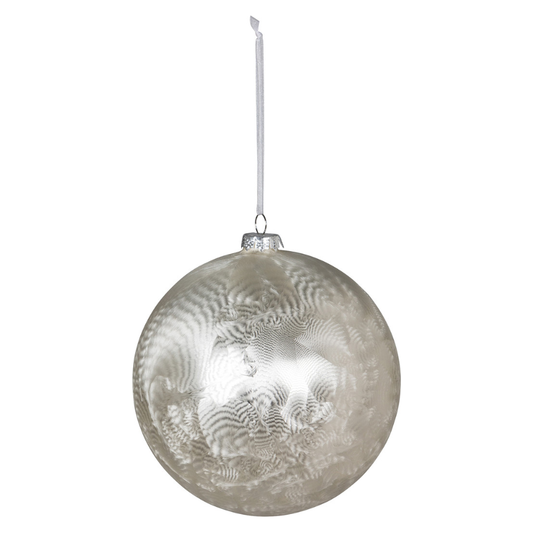Icy Frost Glass Ball Ornament