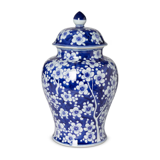 Imperial Ceramic Floral Ginger Jar Blue/White Large