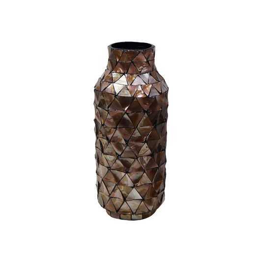 17" Brown Mosaic Vase