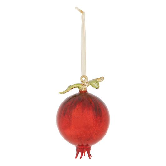 Hand Blown Glass Pomegranate Ornament