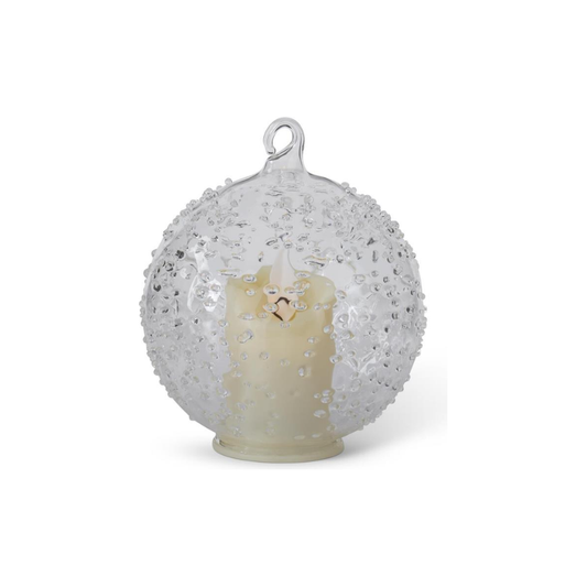 3.75" LED Textured Clear Ornament