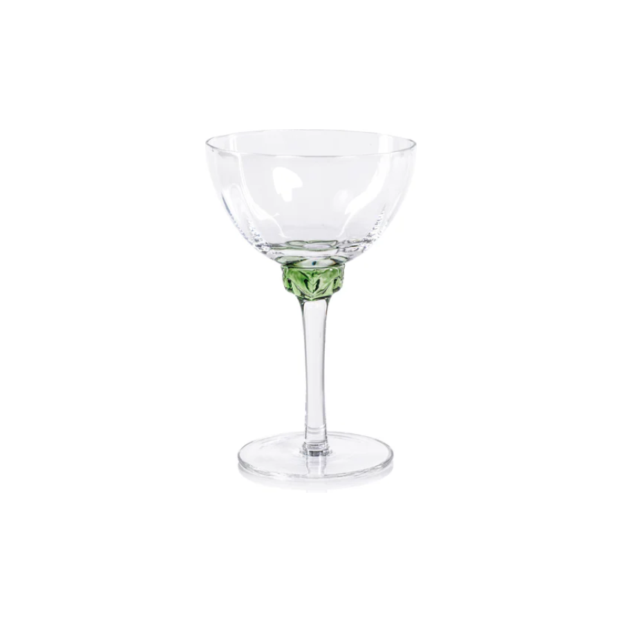 Colette Optic Martini / Cocktail Glass -Verdant Green