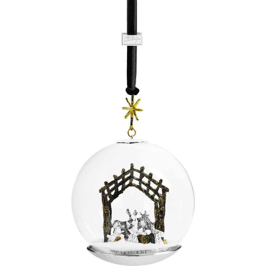 Manger Snow Globe Ornament