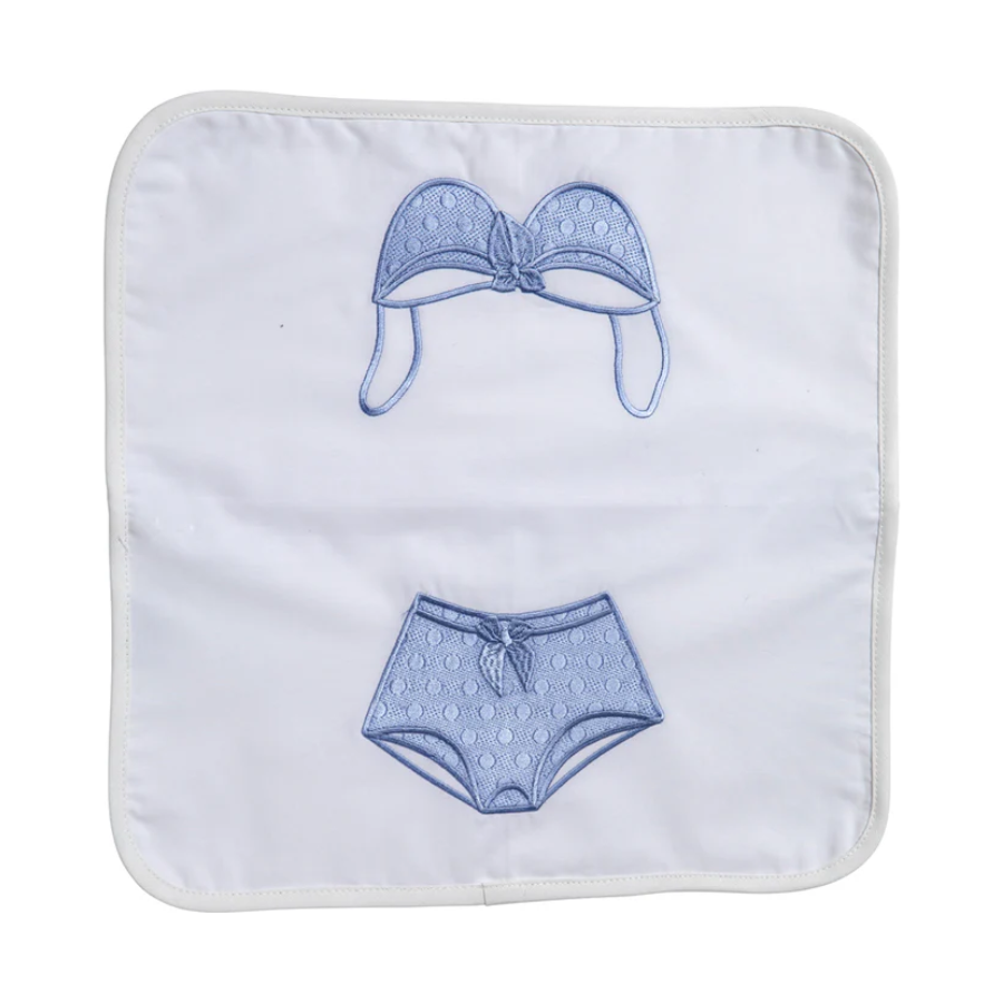 Travel Lingerie Bag Cotton Percale Blue