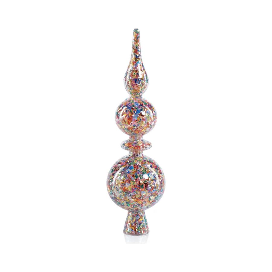 Multicolor Glass Sequin Design Tree Topper